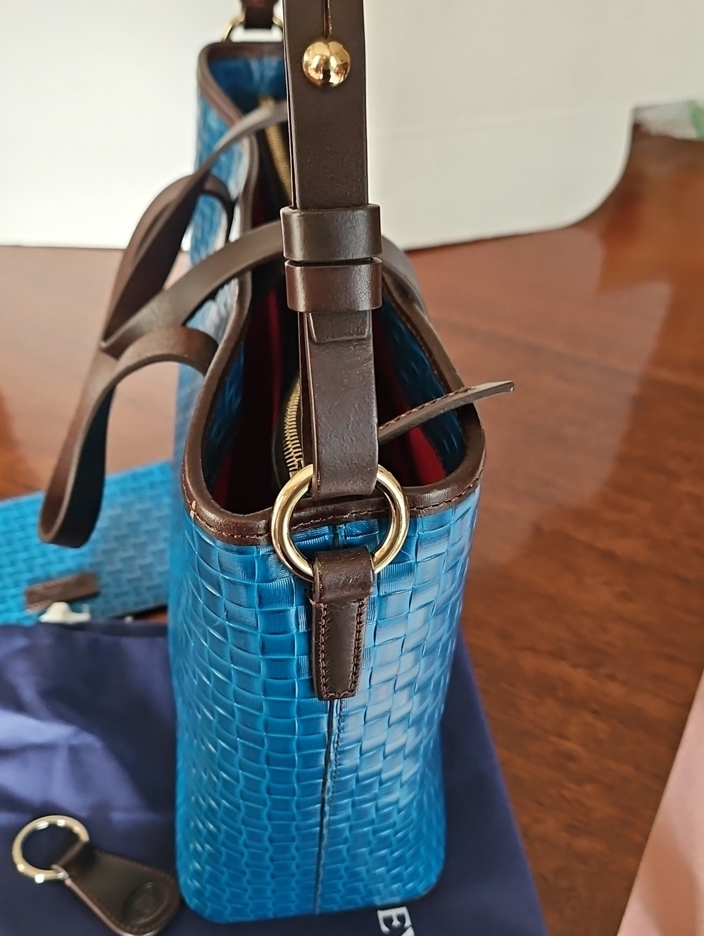 NWT  Dooney & Bourke Liliana Woven Leather Satchel with Matching Purse - Picture 5 of 16